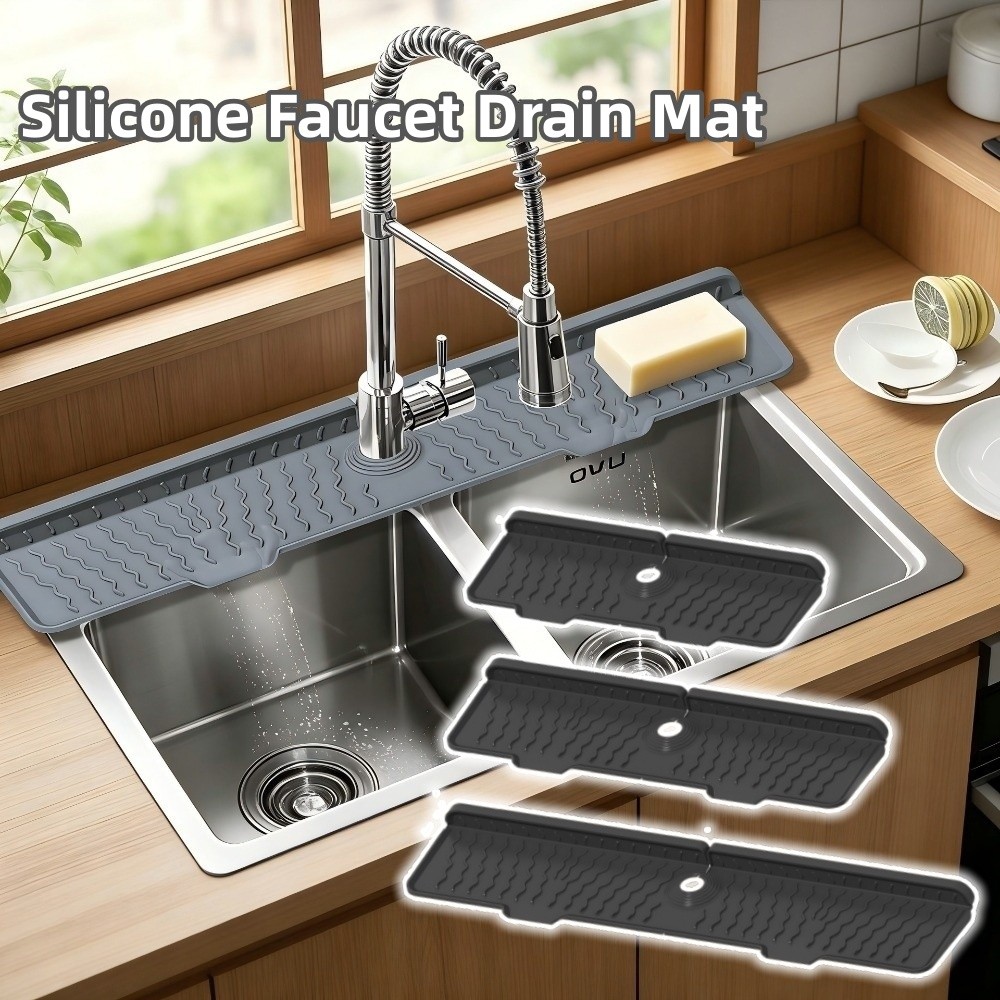 New Silicone Faucet Drain Mat  - Silicone Tap Washer 评论和价格
