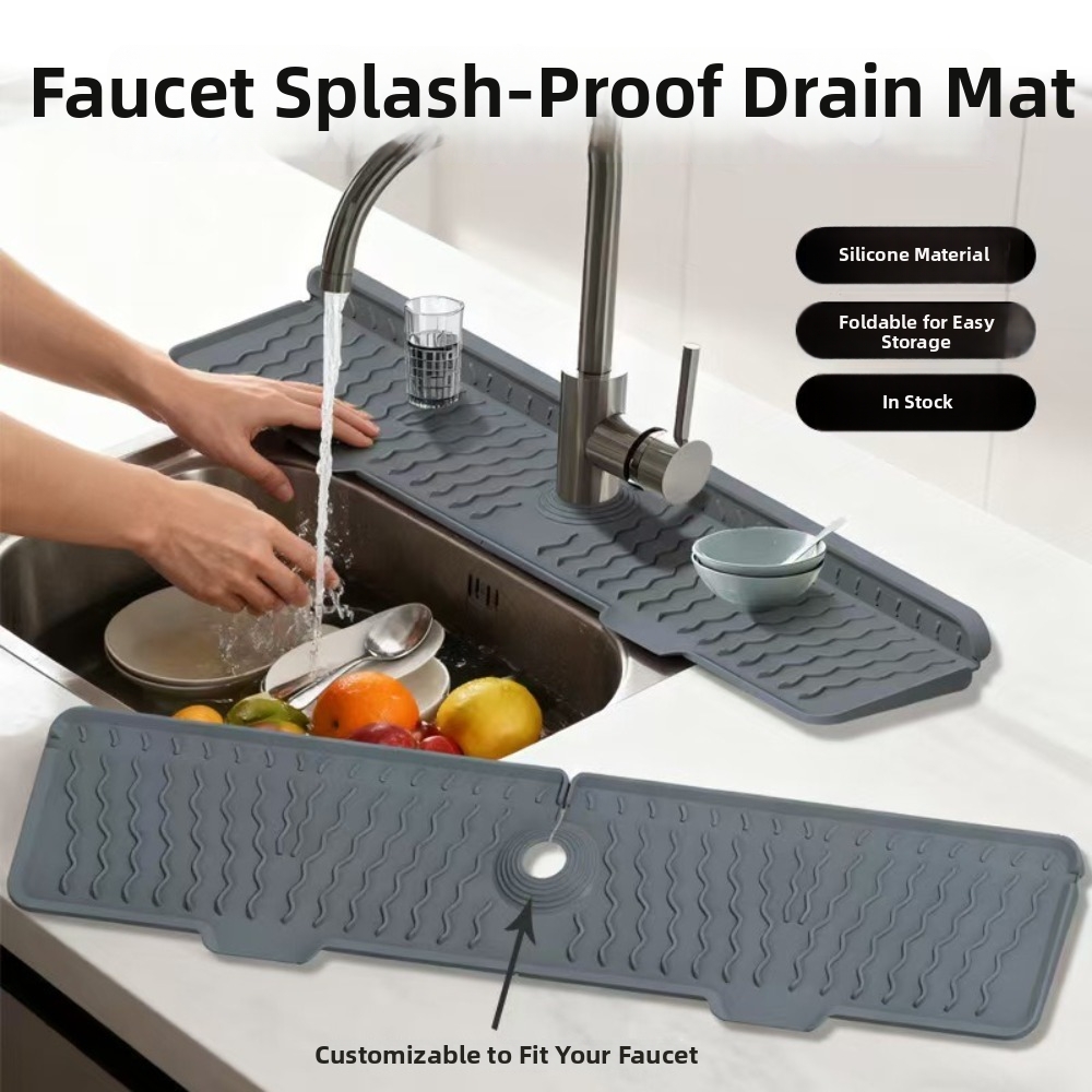 New Silicone Faucet Drain Mat  - Silicone Tap Washer 评论和价格