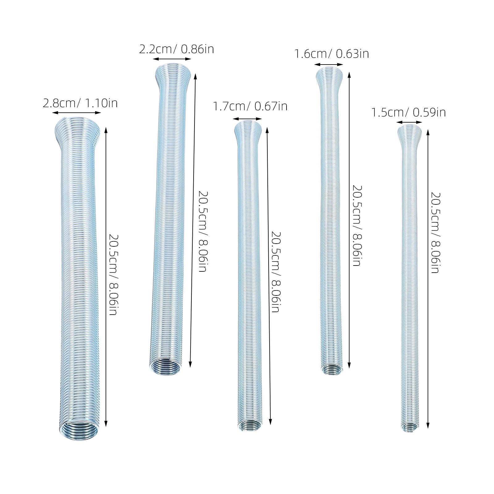 5Pcs Spring Tubing Bender Kit  - Pipe Bending Spring 评论和价格