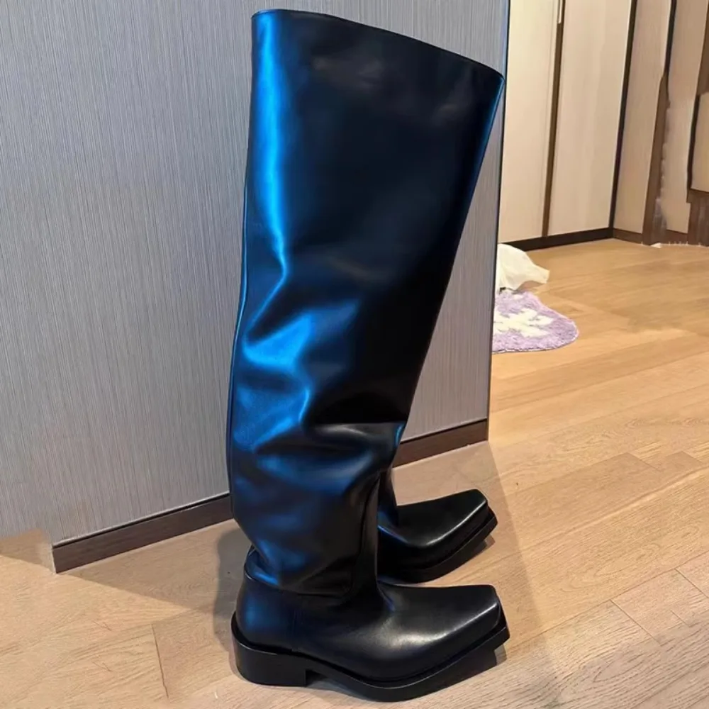 Black Riding Boots for Women M - Pipe Bending Spring 评论和价格